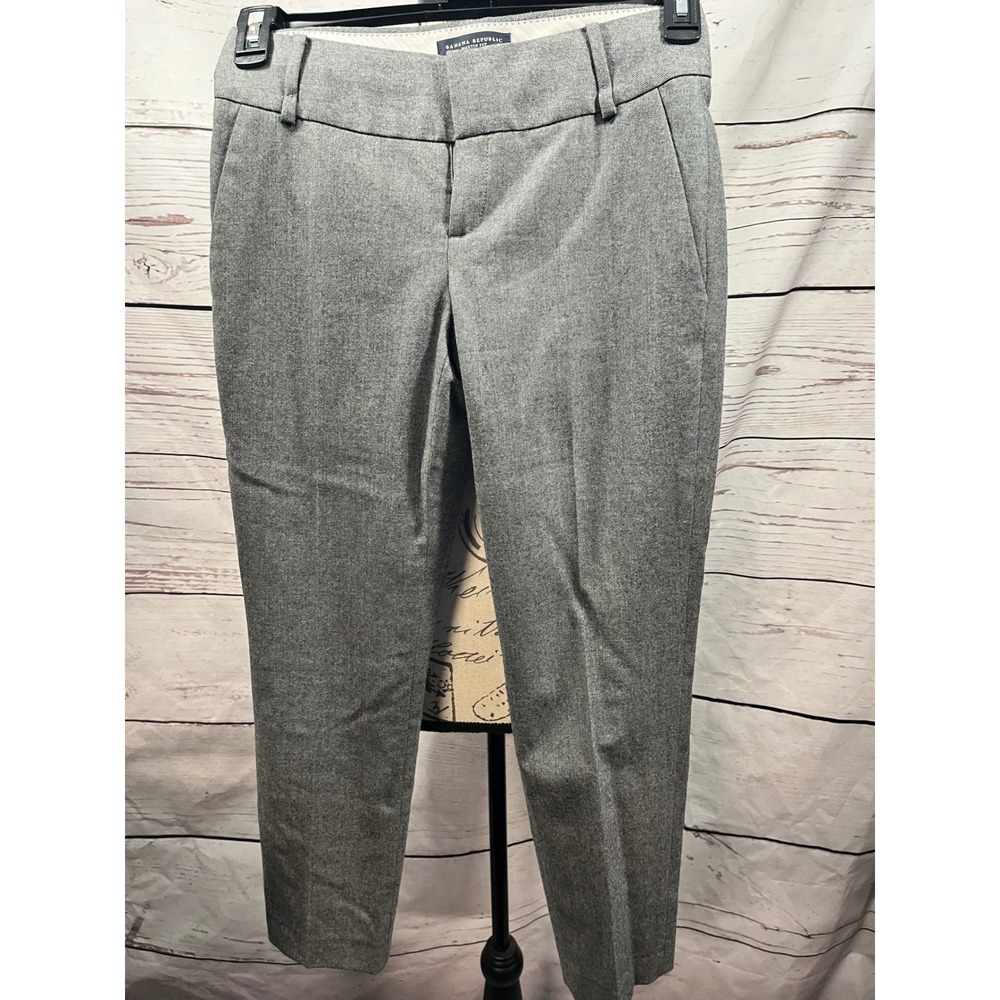Banana Republic Martin Fit Grey Wool Blend Stretch Dress Pants Womens Size 0